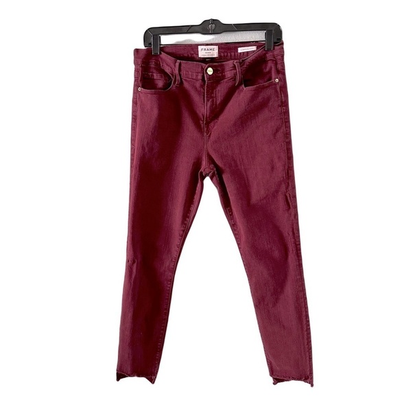 rag & bone Denim - rag & bone Womens denim size 29 burgundy high raw hem
